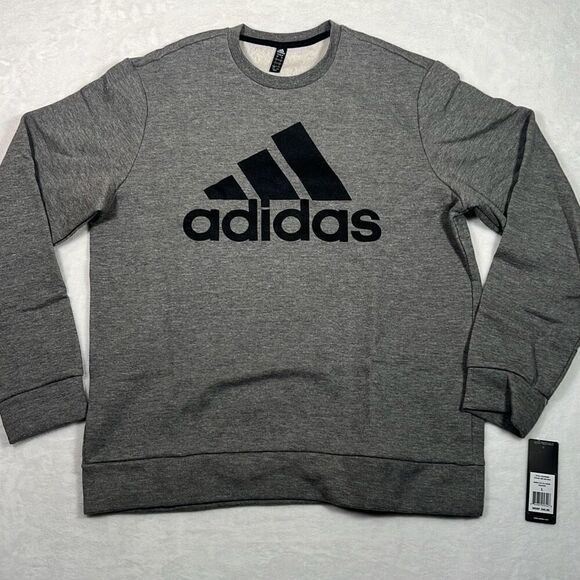 ADIDAS GOLF Tech Fleece casual gray black pullover NWT Men large - Picture 1 of 6